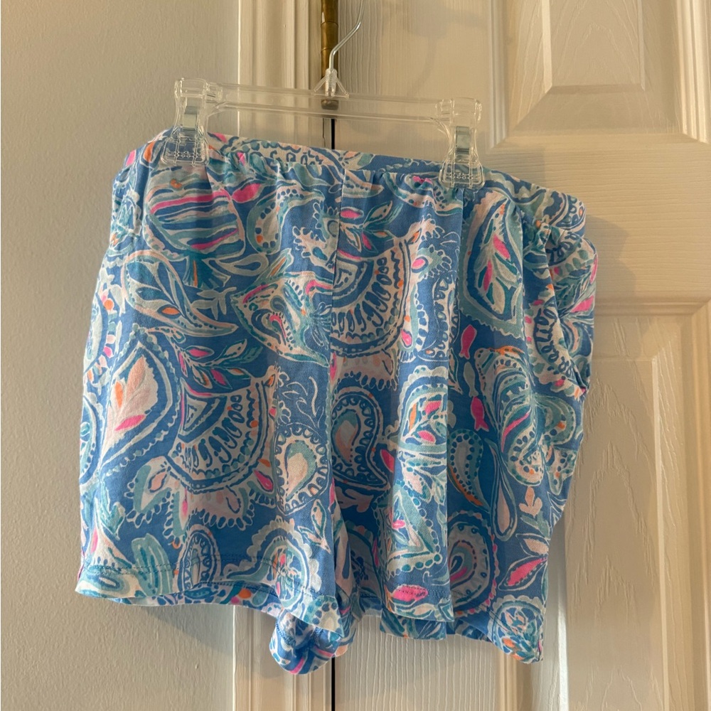 Lilly Pulitzer Girls Blue Paisley Shorts